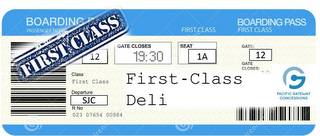 FIRST-CLASS BOARDING PASSENGER TICKETS BOARDING PASS logo