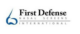 FIRST DEFENSE NASAL SCREENS INTERNATIONAL logo