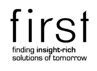 FIRST FINDING INSIGHT-RICH SOLUTIONS OF TOMORROW logo