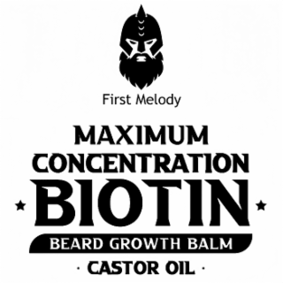 FIRST MELODY MAXIMUM CONCENTRATION BIOTIN BEARD GROWTH BALM ∙ CASTOR OIL ∙ logo