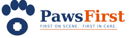 FIRST ON SCENE. FIRST IN CARE. FIRST PAWS logo