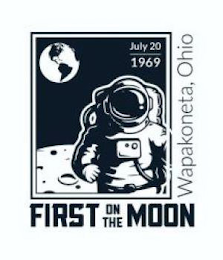 FIRST ON THE MOON JULY 20 1969 WAPAKONETA, OHIO logo