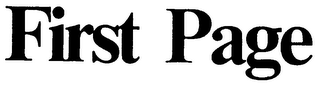 FIRST PAGE logo