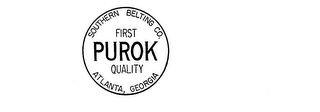 FIRST PUROK QUALITY SOUTHERN BELTING CO.ATLANTA, GEORGIA logo
