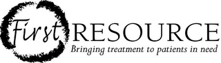 FIRST RESOURCE BRINGING TREATMENT TO PATIENTS IN NEED logo