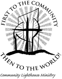 FIRST TO THE COMMUNITY THEN TO THE WORLD! COMMUNITY LIGHTHOUSE MINISTRY logo