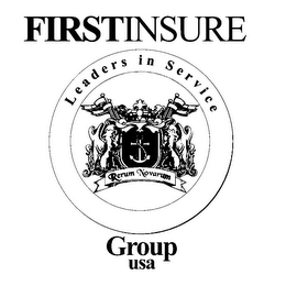 FIRSTINSURE LEADERS IN SERVICE RERUM NOVARUM GROUP USA logo