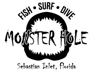 FISH · SURF · DIVE MONSTER HOLE SEBASTIAN INLET, FLORIDA logo