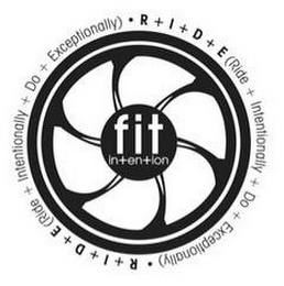 FIT IN+EN+ION R+I+D+E (RIDE+ INTENTIONALLY+ DO+ EXCEPTIONALLY) logo