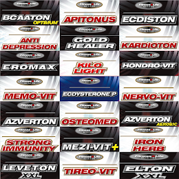 FITNESS&LIFE NUTRITION BCAATON OPTIMUM APITONUS ECDISTON ANTI DEPRESSION GOLD HEALER KARDIOTON EROMAX KILO LIGHT HONDRO-VIT MEMO-VIT ECDYSTERONE P NERVO-VIT AZVERTON OSTEOMED AZVERTON AEROBIC STRONG IMMUNITY MEZI-VIT+ IRON HERB LEVETON XXL TIREO-VIT ELTON XXL logo