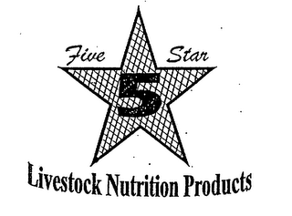 FIVE STAR 5 LIVESTOCK NUTRITION PRODUCTS logo