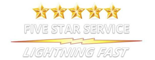 FIVE STAR SERVICE LIGHTNING FAST logo