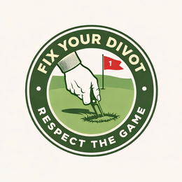 FIX YOUR DIVOT RESPECT THE GAME 1 logo