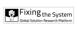 FIXING THE SYSTEM GLOBAL SOLUTION RESEARCH PLATFORM logo
