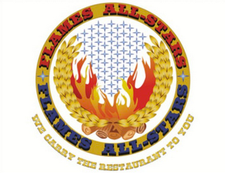 FLAMES ALL-STARS WE CARRY THE RESTAURANT TO YOU logo