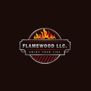 FLAMEWOOD LLC. ENJOY YOUR FIRE logo