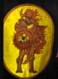 FLAMING KNIGHTS MOTORCYCLE CLUB INC. BORN TO WANDER logo