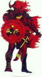 FLAMING KNIGHTS MOTORCYCLE CLUB, INC. ROY BORN TO WANDER logo