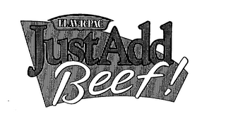 FLAV-R-PAC JUSTADD BEEF! logo