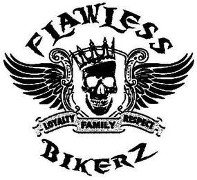 FLAWLESS BIKERZ LOYALTY FAMILY RESPECT logo