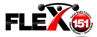 FLEX 151 TOTAL BODY FITNESS FIFTEEN MINUTES ONCE A WEEK logo