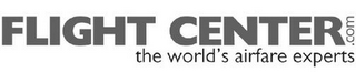 FLIGHT CENTER.COM THE WORLD'S AIRFARE EXPERTS logo