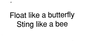 FLOAT LIKE A BUTTERFLY STING LIKE A BEE logo