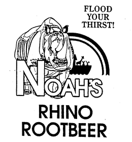 FLOOD YOUR THIRST! NOAH'S RHINO ROOTBEER logo