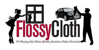 FLOSSYCLOTH NO: FRAYING, LINT, ODOUR, STREAKS, SCRATCHES, YUKKY CHEMICALS logo