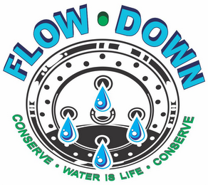 FLOW DOWN CONSERVE WATER IS LIFE CONSERVE logo