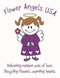 FLOWER ANGELS USA, DELIVERING RANDOM ACTS OF LOVE, RECYCLING FLOWERS.WARMING HEARTS logo