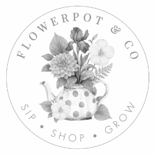 FLOWERPOT & CO  SIP SHOP GROW logo