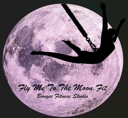 FLY ME TO THE MOON.FIT BUNGEE FITNESS STUDIO logo