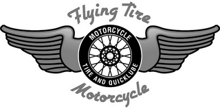 FLYING TIRE MOTORCYCLE MOTORCYCLE TIRE AND QUICKLUBE logo