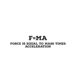 F=MA FORCE IS EQUAL TO MASS TIMES ACCELERATION logo