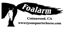 FOALARM COTTONWOOD, CA WWW.TYSONQUARTERHORSE.COM logo
