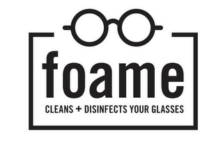 FOAME CLEANS + DISINFECTS YOUR GLASSES logo