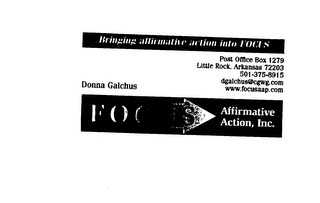 FOCUS BRINGING AFFIRMATIVE ACTION INTO FOCUS logo