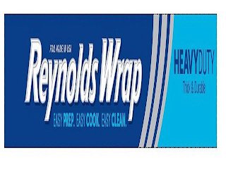 FOIL MADE IN USA REYNOLDS WRAP EASY PREP. EASY COOK. EASY CLEAN. HEAVYDUTY THICK & DURABLE logo