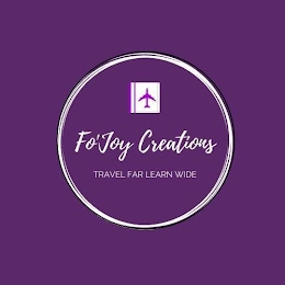 FO'JOY CREATIONS TRAVEL FAR LEARN WIDE logo
