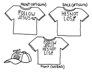 FOLLOW JESUS HE'S NOT LOST logo