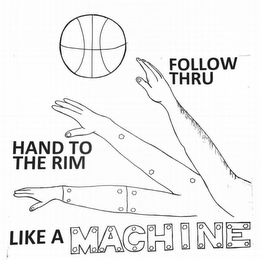 FOLLOW THRU HAND TO THE RIM LIKE A MACHINE logo