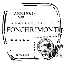 FONCHRIMONT ARRIVAL: DATE: SYDNEY HAMBURG BERLIN EST. 2013 logo