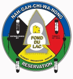 FOND DU LAC NAH-GAH-CHI-WA-NONG RESERVATION ESTABLISHED BY TREATY OF 1854 CLOQUET • BROOKSTON • SAWYER logo