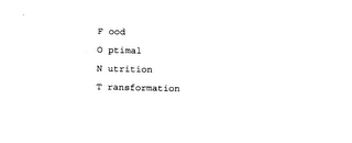 FONT FOOD OPTIMAL NUTRITION TRANSFORMATION logo