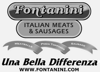 FONTANINI ITALIAN MEATS AND SAUSAGES MEATBALLS PIZZA TOPPINGS SAUSAGE UNA BELLA DIFFERENZA WWW.FONTANINI.COM logo