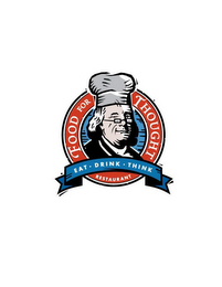 FOOD FOR THOUGHT RESTAURANT EAT DRINK THINK logo