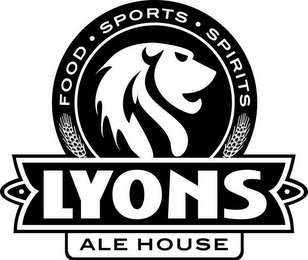 FOOD · SPORTS · SPIRITS LYONS ALE HOUSE logo