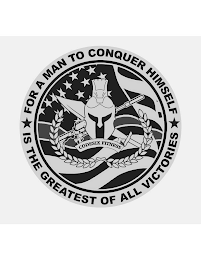 FOR A MAN TO CONQUER HIMSELF IS THE GREATEST OF ALL VICTORIES logo