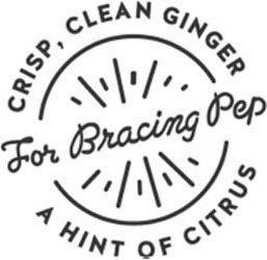 FOR BRACING PEP CRISP, CLEAN GINGER A HINT OF CITRUS logo